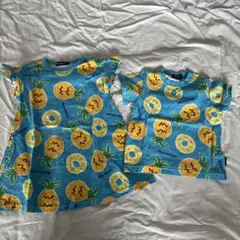 ムージョンジョン　姉弟お揃い　パイナップル柄 Tシャツ　ワンピース　セット