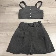 JENNIチェック柄トップスとショートパンツセット160cm