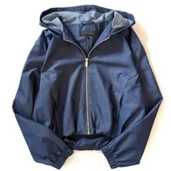 極美品♪ZARA◆ザラ◆デニムライクフードブルゾン　パーカー　デニム風　L