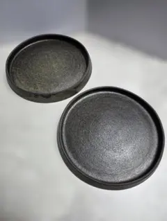奥田章　リバーシブル皿　2枚