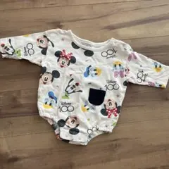Disney 100 ミッキー・ミニー ロンパース 70cm