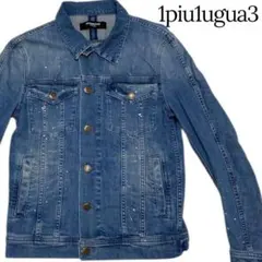 ✨1piu1ugua3 ペイント加工 金ボタン デニムジャケット イタリア製