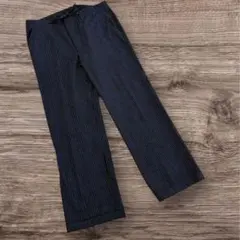 ボトムス　スラックスパンツ　ストライプ　春夏　ブラック　毛100% サイズ48