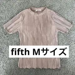 fifth フィフス　プリーツ　リブ　半袖　カットソー　グレージュ　Mサイズのサムネイル