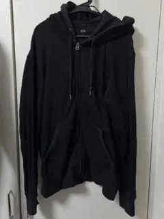 中古 UNIQLO ユニクロ ブラック フルジップ パーカー Mサイズ