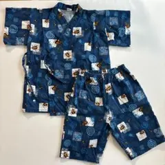 【美品】男の子用　青色甚平 130cm