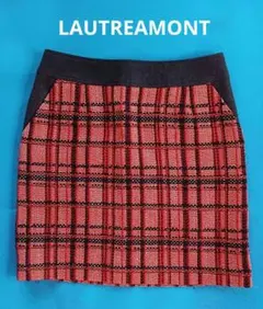 【LAUTRE AMONT】 ロートレ・アモン ミニスカートオレンジ チェック柄