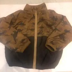 恐竜柄 ジップアップジャケット ブラウン/ブラック