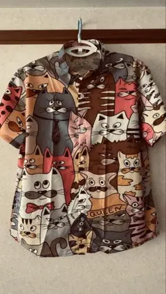 8周年祭 猫イラスト アロハシャツ 半袖