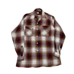 希少 60s 70s タウンクラフト オンブレチェック レーヨンシャツ XL
