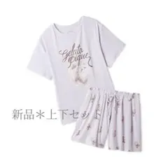 gelato pique 猫柄 ルームウェア 上下セット ショートパンツタイプのサムネイル