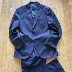 スーツカンパニー×カノニコ セットアップ ネイビー ストライプ S相当