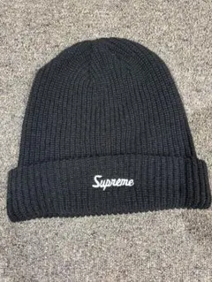 supremeビーニーニット帽ブラックのサムネイル