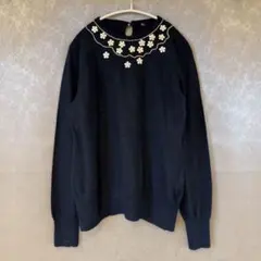 【45R】花 ビジュー コットンニット 淡水パール (サイズ3)のサムネイル