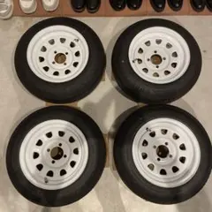 13インチてっちんホイール 7J+25 4穴 PCD100 ホワイトのサムネイル
