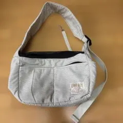 ペット用キャリーバッグ　ストライプ スリングバッグ