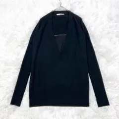 GIVENCHY ジバンシー Vネック ロング ニット セーター S ブラックのサムネイル