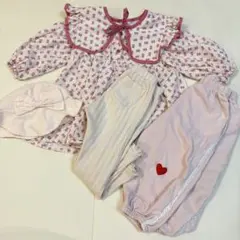 ピンク系　ワンピース　ズボン　帽子 90-100 まとめ売り　韓国服