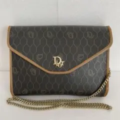 クリスチャン　ディオール　ヴィンテージ　チェーンショルダーバッグ　黒