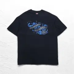 HARLEY DAVIDSON 00年代 USA製 ブルー ファイヤーパターン