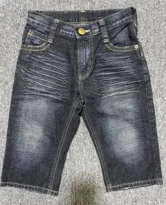 EDWIN子供用デニムパンツ　インディゴブルー　ウォッシュ、ダメージ加工　130