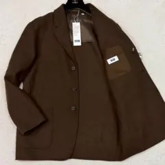新品 Lサイズ UNIQLO U テーラードジャケット スーツ ブラウン