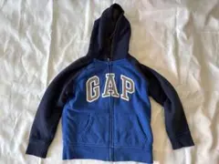 目立った汚れなし GAP キッズ 120cm 裏ボアパーカー ネイビー×ブルー