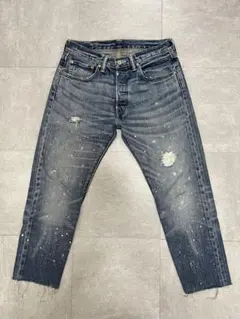 Levi’s 501 リーバイス　ペイント　ダメージデニム W31 カットオフ