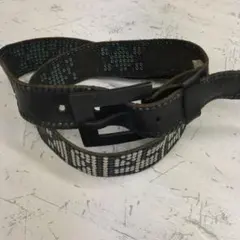 アーバン バイカー伊製 古着小物 DIESEL スタッズロゴ 牛革レザーベルト