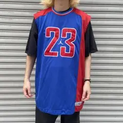 JORDAN☆ノースリーブゲームシャツ☆バスケ☆ジャンプマン☆23☆青☆赤☆XL