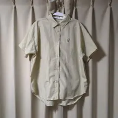 しまむら　イエロー　ストライプ　シャツ　Lサイズ