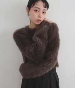 フェザーニットカーディガン