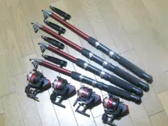新品　釣り竿　４本セット　リール付　2.7m×2本　2.4m×2本　ご家族でのサムネイル