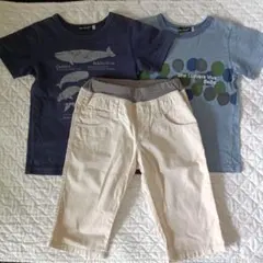 べべ120cmTシャツ2着、120cmハーフパンツ1着