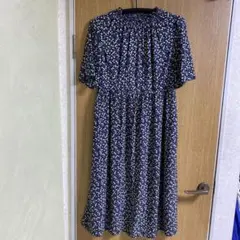 花柄半袖ロングワンピース