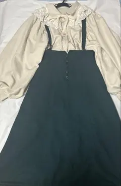 axes femme ジャンパースカート　サスペンダー付きスカート