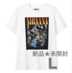 【希少な新品★未開封！】gu ✖︎ ニルヴァーナ コラボTシャツ★Ｌのサムネイル