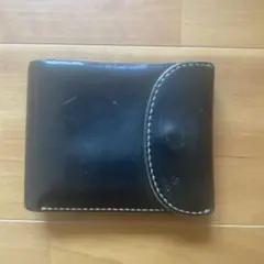 レザー 二つ折り財布 黒のサムネイル