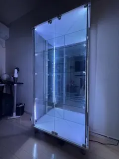 【設置込み】ガラスコレクションケース JONY ワイド ハイタイプ 地球家具