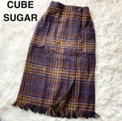 CUBE SUGAR チェック柄タイトスカート