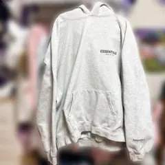 ESSENTIALS フルジップパーカー XS オートミール FOG ESSENTIALS - 21SS BACK LOGO HOODIE (RUBBER) / ライト