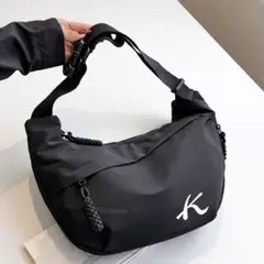 【新品未使用】Kロゴ ショルダーバッグ ナイロン ブラック
