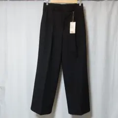 新品 L MUJI 無印良品 タックストレートパンツ ワイドパンツ