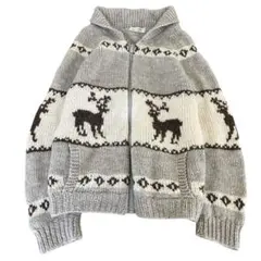 5192 GreenApple カウチンニットジャケット　ジップアップ　Ｌ