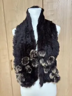 お値下げ済みダークブラウン ラビットファー マフラー