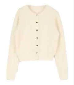 titivate クルーネックミニシャギーニットカーディガン