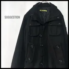 SUGGESTION ウール　ミリタリージャケット　ブラック　テック　アメカジのサムネイル