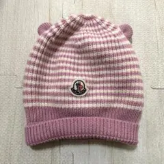Moncler モンクレール耳付きストライプニット帽 XS 猫耳