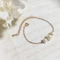 156☆ピンクコットンパールのブレスレット(PG)