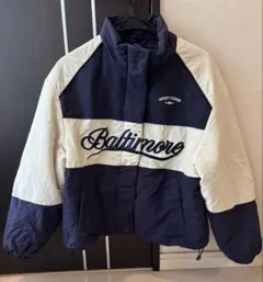 Bershkaアウター ジャケット ネイビー/アイボリー